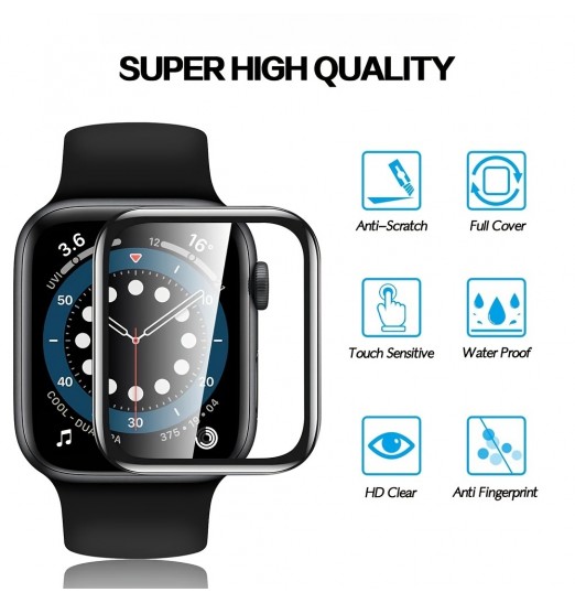 Paquete de 3 protectores de pantalla suave de protección completa para Apple Watch All Series Ultra Se 8 7 49 mm 45 mm 44 mm 42 mm 41 mm 40 mm 38 mm Iwatch 5 4 3 2 1 6 Película de vidrio no templado