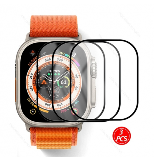 Paquete de 3 protectores de pantalla suave de protección completa para Apple Watch All Series Ultra Se 8 7 49 mm 45 mm 44 mm 42 mm 41 mm 40 mm 38 mm Iwatch 5 4 3 2 1 6 Película de vidrio no templado