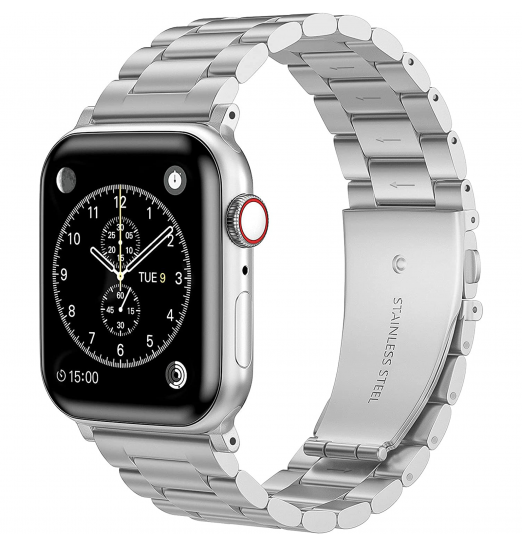 Banda de acero inoxidable comercial, banda de metal compatible con 45 mm 41 mm 42 mm 44 mm 38 mm 40 mm para Apple Watch Series 8/7/6/5/4/3/2/1/se/ultra