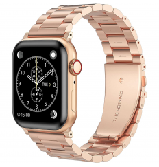 Banda de acero inoxidable comercial, banda de metal compatible con 45 mm 41 mm 42 mm 44 mm 38 mm 40 mm para Apple Watch Series 8/7/6/5/4/3/2/1/se/ultra