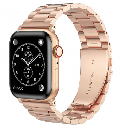 Banda de acero inoxidable comercial, banda de metal compatible con 45 mm 41 mm 42 mm 44 mm 38 mm 40 mm para Apple Watch Series 8/7/6/5/4/3/2/1/se/ultra