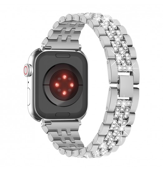 Reloj inteligente Correa de metal con diamantes de imitación, 38 mm 40 mm 41 mm 42 mm 44 mm 45 mm Compatible con Apple Iwatch Se Series 8 7 6 5 4 3 2 1