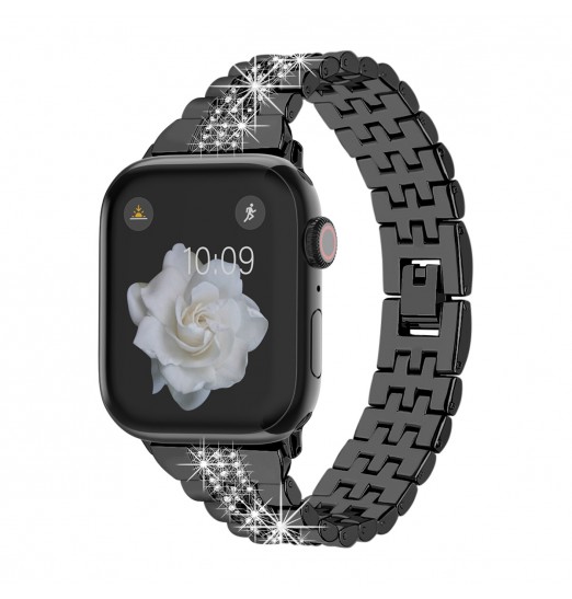 Reloj inteligente Correa de metal con diamantes de imitación, 38 mm 40 mm 41 mm 42 mm 44 mm 45 mm Compatible con Apple Iwatch Se Series 8 7 6 5 4 3 2 1