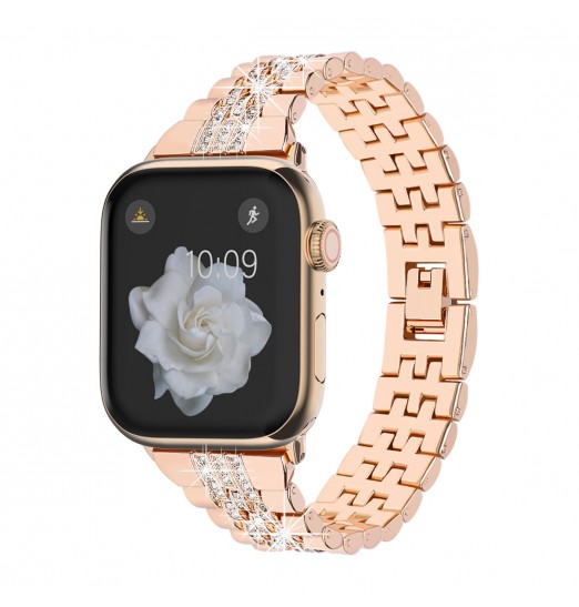 Reloj inteligente Correa de metal con diamantes de imitación, 38 mm 40 mm 41 mm 42 mm 44 mm 45 mm Compatible con Apple Iwatch Se Series 8 7 6 5 4 3 2 1