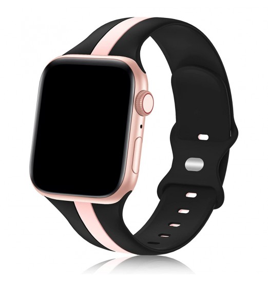 Banda deportiva compatible con Apple Watch, iwatch Bands For Men & amp; Mujer, pulseras con correa de silicona suave para Apple Watch Series 8/7/6/5/4/3/2/1/se/ultra