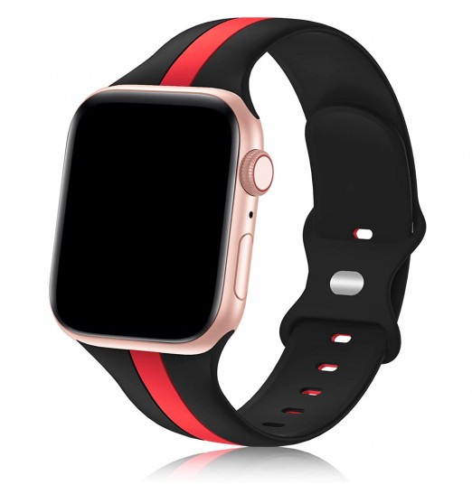 Banda deportiva compatible con Apple Watch, iwatch Bands For Men & amp; Mujer, pulseras con correa de silicona suave para Apple Watch Series 8/7/6/5/4/3/2/1/se/ultra