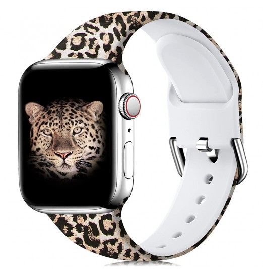 Banda floral compatible con Apple Watch Bands 38 mm 40 mm 41 mm 42 mm 44 mm 45 mm, correa de pulsera con estampado de silicona sin decoloración para Apple Watch Series Se 8 7 6 5 4 3 2 1