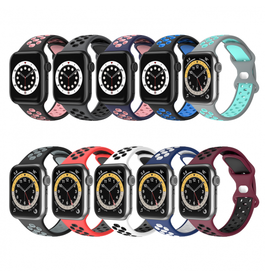 Compatible con Apple Watch 38mm 42mm 40mm 44mm 41mm 45mm 49mm, correa de repuesto deportiva de silicona suave para Apple Watch Series 8/7/6/5/4/3/2/1