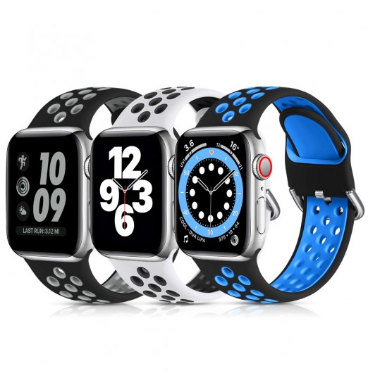 Correa deportiva compatible con Apple WatcBanda h 44mm 42mm 45mm 49mm 41mm 40mm 38mm, correa de silicona suave, bandas de repuesto transpirables para Apple Watch Se/ultra Iwatch Series 8 7 6 5 4 3 2 1