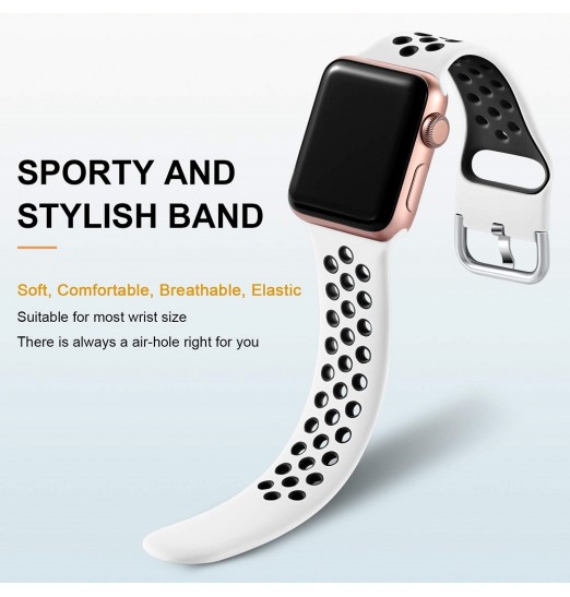 Correa deportiva compatible con Apple WatcBanda h 44mm 42mm 45mm 49mm 41mm 40mm 38mm, correa de silicona suave, bandas de repuesto transpirables para Apple Watch Se/ultra Iwatch Series 8 7 6 5 4 3 2 1