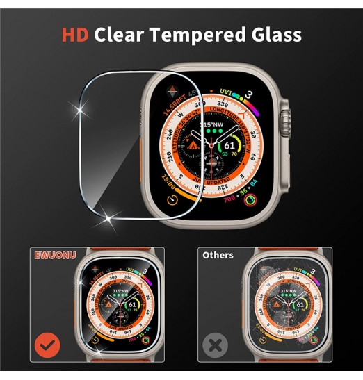 3 uds película de vidrio templado sin burbujas antiarañazos Hd transparente ultrafino Protector de pantalla de repuesto para Iwatch Ultra 49mm