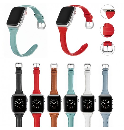 1 correa de reloj inteligente, correa de reloj de cuero para mujer para Iwatch Band 40mm 44mm 38mm 42mm Series Se 654321