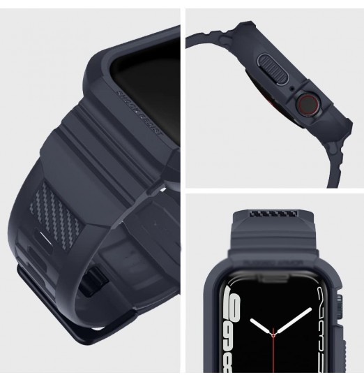 Caja Spigen Rugged Armor Pro para Apple Watch con correa Serie 8/7 (45 mm) y Serie Se2/6/se/5/4 (44 mm)