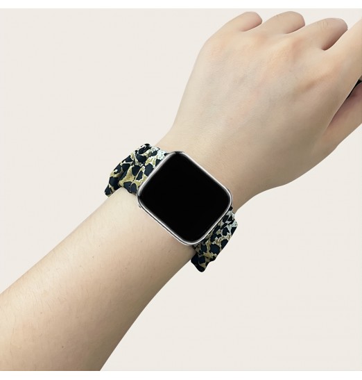 Correa estilo tela con estampado de leopardo para Apple Watch Series 1/2/3/4/5/6