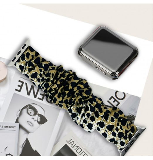 Correa estilo tela con estampado de leopardo para Apple Watch Series 1/2/3/4/5/6