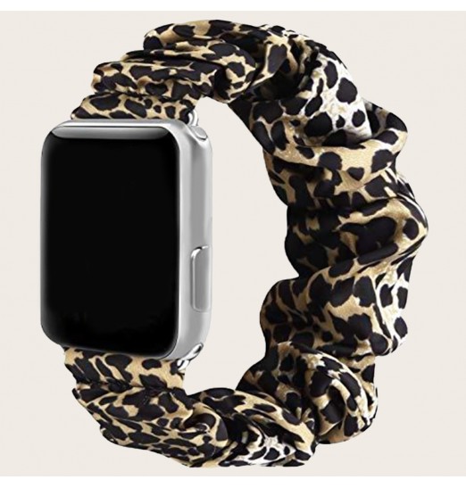 Correa estilo tela con estampado de leopardo para Apple Watch Series 1/2/3/4/5/6