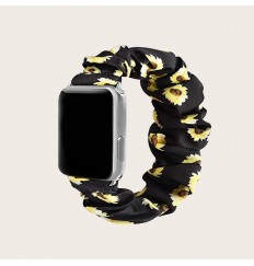 Estilo de correa de tela con correa de flor negra para Apple Watch Series 1/2/3/4/5/6