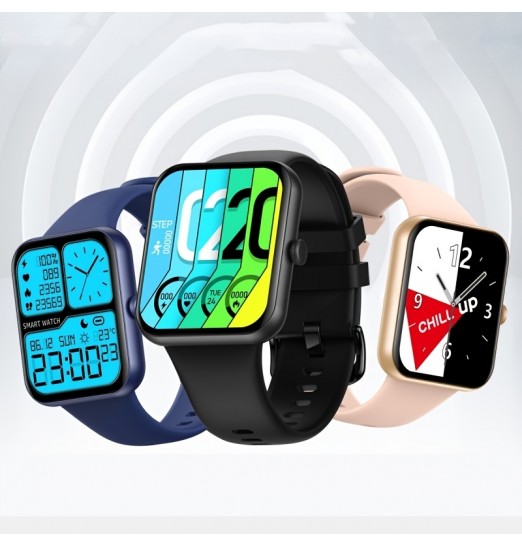 Reloj inteligente 1.83 pulgadas Pantalla táctil HD Rastreador de ejercicios Ip68 Reloj inteligente a prueba de agua con monitor de ritmo cardíaco Rastreador de actividad del sueño Paso podómetro Contador de calorías Notificación de mensaje de llamada Relo