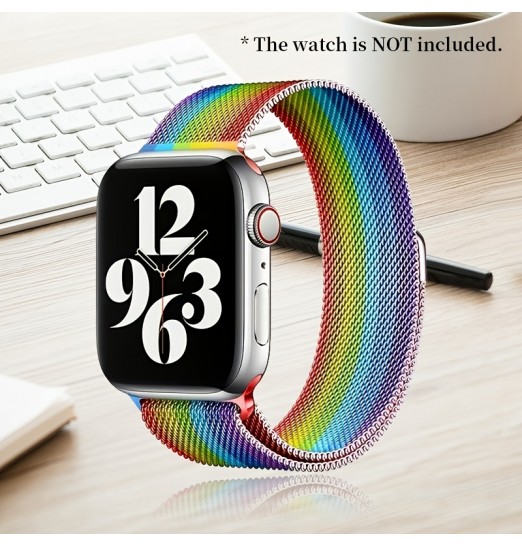 Correa Milanese Loop para Apple Watch Band 49mm 41mm 45mm 40mm 44mm 38mm 42mm Pulsera magnética de acero inoxidable Iwatch 8 7 6 5 4 3 2 1 Pulsera