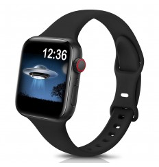 Correa de reloj de silicona delgada deportiva compatible con Apple Watch Band 38 mm 42 mm 40 mm 44 mm 41 mm 45 mm 49 mm, correa de repuesto delgada, suave y estrecha para Iwatch Ultra Series 8/7 / se / 6/5/4/3/2/1 Mujeres Hombres