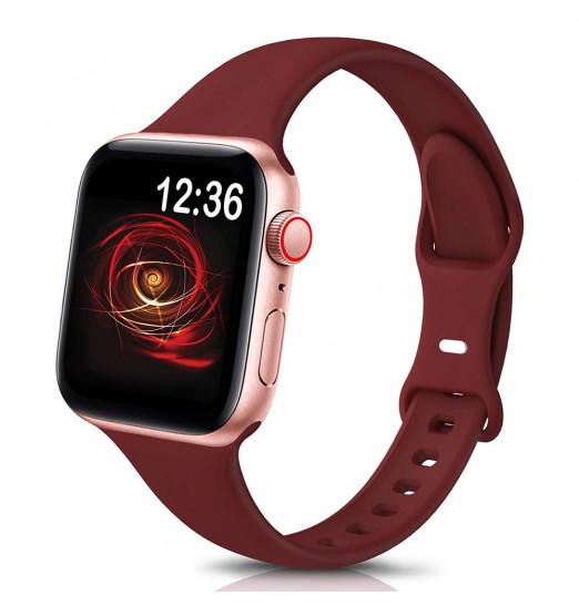 Correa de reloj de silicona delgada deportiva compatible con Apple Watch Band 38 mm 42 mm 40 mm 44 mm 41 mm 45 mm 49 mm, correa de repuesto delgada, suave y estrecha para Iwatch Ultra Series 8/7 / se / 6/5/4/3/2/1 Mujeres Hombres