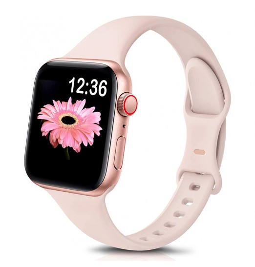 Correa de reloj de silicona delgada deportiva compatible con Apple Watch Band 38 mm 42 mm 40 mm 44 mm 41 mm 45 mm 49 mm, correa de repuesto delgada, suave y estrecha para Iwatch Ultra Series 8/7 / se / 6/5/4/3/2/1 Mujeres Hombres