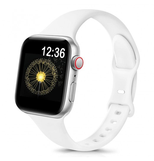 Correa de reloj de silicona delgada deportiva compatible con Apple Watch Band 38 mm 42 mm 40 mm 44 mm 41 mm 45 mm 49 mm, correa de repuesto delgada, suave y estrecha para Iwatch Ultra Series 8/7 / se / 6/5/4/3/2/1 Mujeres Hombres