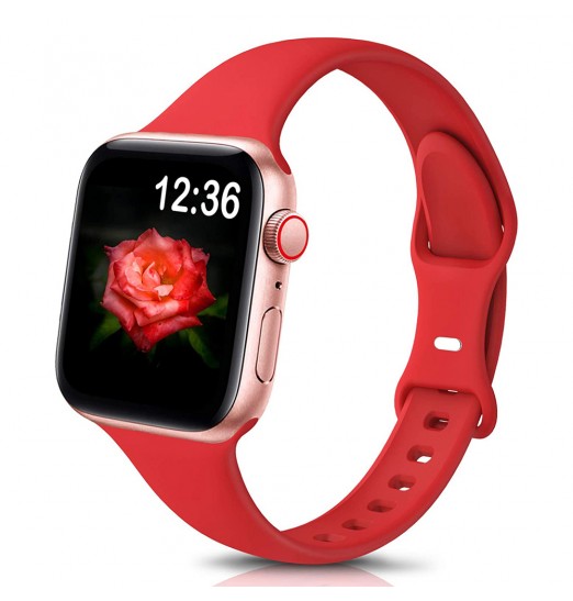 Correa de reloj de silicona delgada deportiva compatible con Apple Watch Band 38 mm 42 mm 40 mm 44 mm 41 mm 45 mm 49 mm, correa de repuesto delgada, suave y estrecha para Iwatch Ultra Series 8/7 / se / 6/5/4/3/2/1 Mujeres Hombres