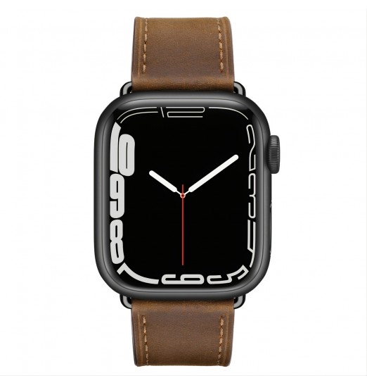 Bandas de cuero genuino compatibles con Apple Watch Bands 42mm 44mm 45mm Reemplazo de cuero genuino vintage suave