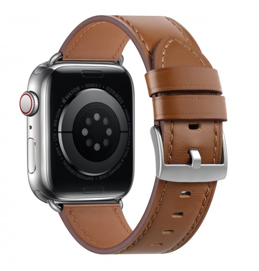 Bandas de cuero genuino compatibles con Apple Watch Bands 42mm 44mm 45mm Reemplazo de cuero genuino vintage suave