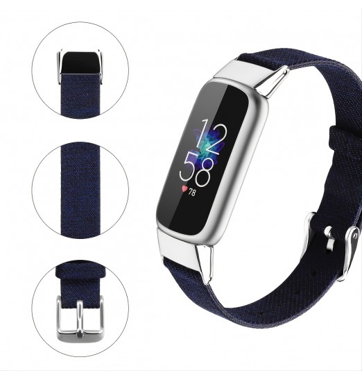 1 paquete de bandas compatibles con las bandas Fitbit Luxe para mujeres y hombres, pulsera de tela tejida transpirable deportiva de silicona suave, correa de repuesto para pulseras