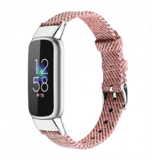 1 paquete de bandas compatibles con las bandas Fitbit Luxe para mujeres y hombres, pulsera de tela tejida transpirable deportiva de silicona suave, correa de repuesto para pulseras