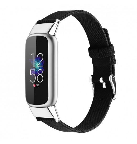 1 paquete de bandas compatibles con las bandas Fitbit Luxe para mujeres y hombres, pulsera de tela tejida transpirable deportiva de silicona suave, correa de repuesto para pulseras