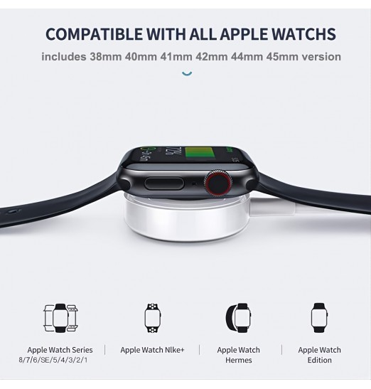 Cargador de reloj actualizado para Iwatch Cable de carga USB inalámbrico magnético portátil Compatible con Apple Watch Series Se2 / se / 8/7/6/5/4/3/2/1-3.3 Ft / 1 M