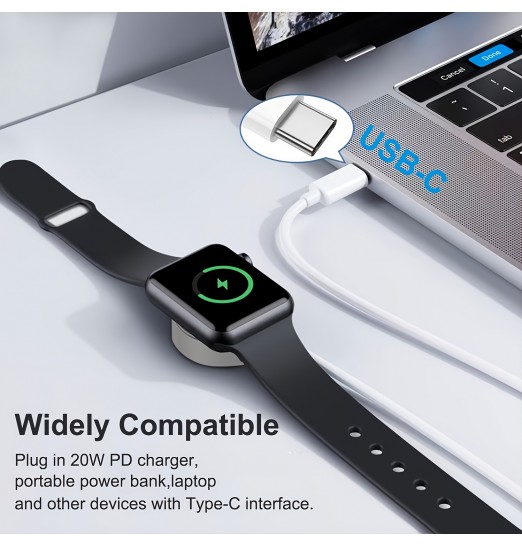 Cable de carga Iwatch Usb-c actualizado 3.3ft / 1m, para Iwatch Cable de carga magnético inalámbrico portátil Compatible con Apple Watch Series 8 Ultra / 8/7/6/5/4/3/2/1 / se2 / se