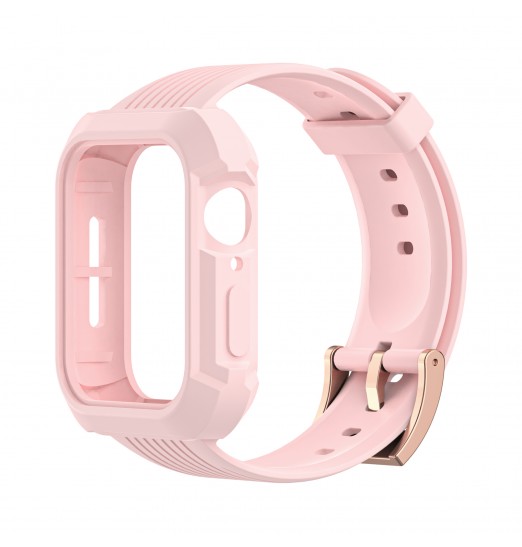 Correa de reloj con estuche de parachoques, correa de Tpu para hombres resistentes para Apple Watch Series 8 7 6 5 4 3 2