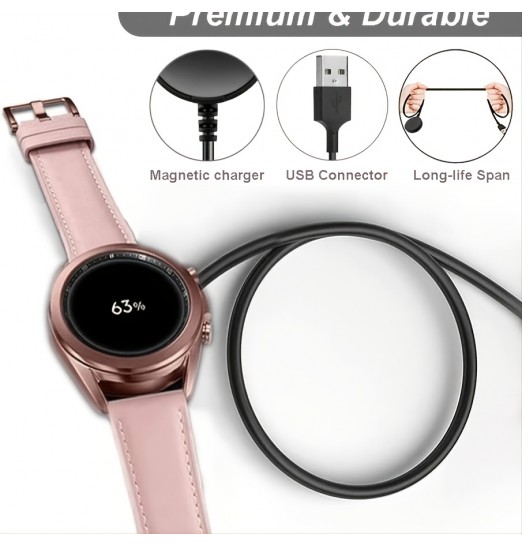 Cable de reloj inteligente para Samsung Galaxy Watch 5 Pro/5 Be/5/4 Classic/4/3/2, Galaxy Watch Active, Active 2, cable de cargador de reloj inteligente Dock Usb de repuesto para cable de carga-3.3ft/1m