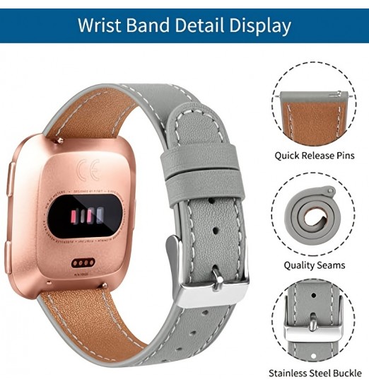 Bandas de correa de cuero de repuesto suave compatibles con Fitbit Versa 2 Strap &amp; Versa correa y amperio; Versa Lite&amperio; Fitbit Versa clásico