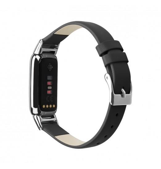 Correas de piel auténtica compatibles con Fitbit Luxe, correa de repuesto clásica de piel superior para hombres y mujeres