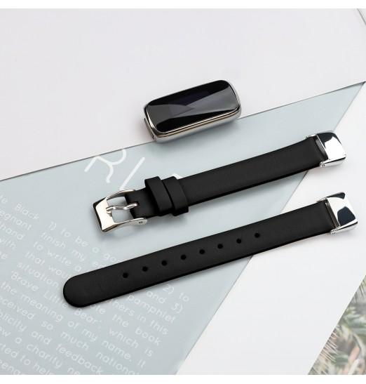 Correas de piel auténtica compatibles con Fitbit Luxe, correa de repuesto clásica de piel superior para hombres y mujeres