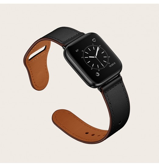 Bandas de cuero delgadas compatibles con Apple Watch 41 mm / 40 mm / 38 mm Iwatch Straps Series 7/6 / se / 5/4/3/2/1, pulsera deportiva de cuero genuino suave de repuesto