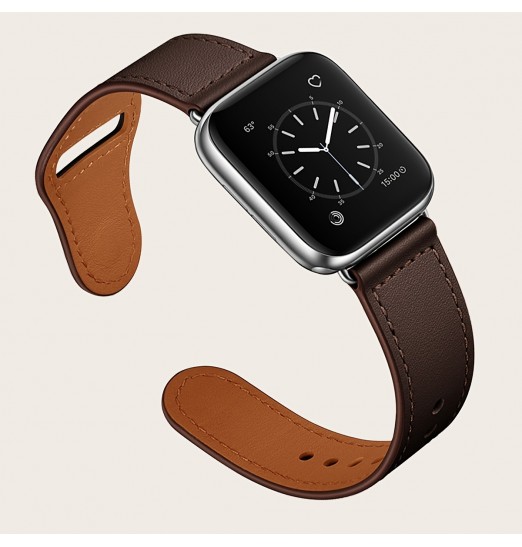 Bandas de cuero delgadas compatibles con Apple Watch 41 mm / 40 mm / 38 mm Iwatch Straps Series 7/6 / se / 5/4/3/2/1, pulsera deportiva de cuero genuino suave de repuesto