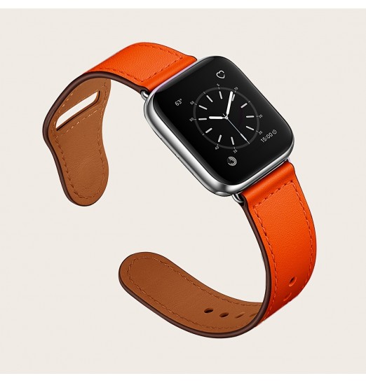 Bandas de cuero delgadas compatibles con Apple Watch 41 mm / 40 mm / 38 mm Iwatch Straps Series 7/6 / se / 5/4/3/2/1, pulsera deportiva de cuero genuino suave de repuesto