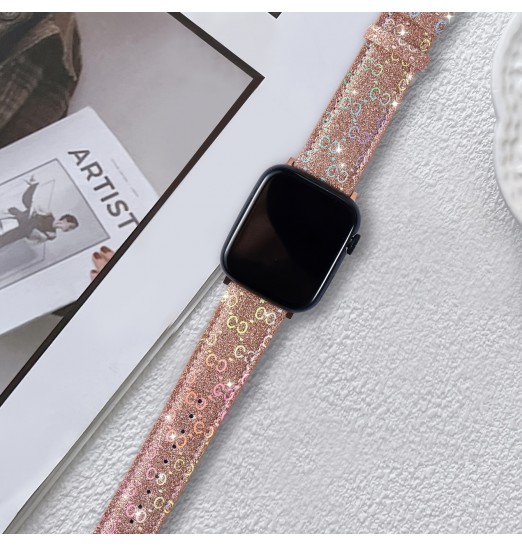 Brillo Bling Negro y amp; Banda de rejilla blanca compatible con iwatch 3/4/5/6/7/se