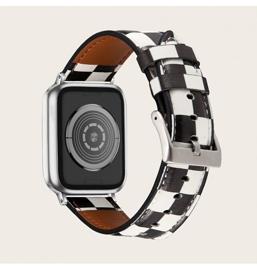 Brillo Bling Negro y amp; Banda de rejilla blanca compatible con iwatch 3/4/5/6/7/se