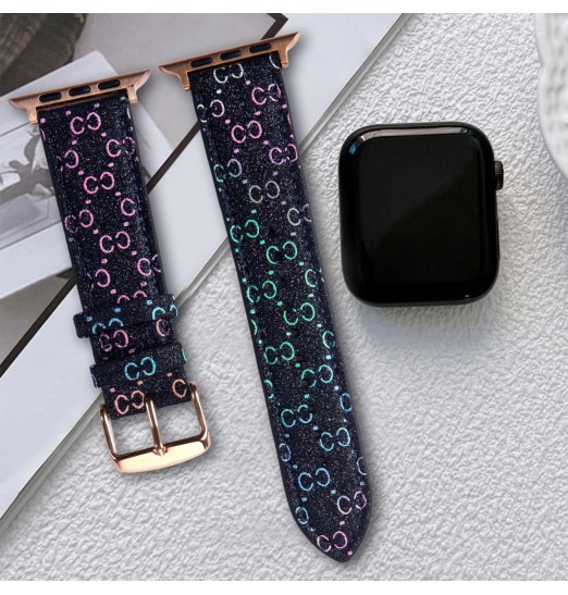 Brillo Bling Negro y amp; Banda de rejilla blanca compatible con iwatch 3/4/5/6/7/se