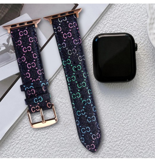 Brillo Bling Negro y amp; Banda de rejilla blanca compatible con iwatch 3/4/5/6/7/se