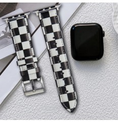 Brillo Bling Negro y amp; Banda de rejilla blanca compatible con iwatch 3/4/5/6/7/se