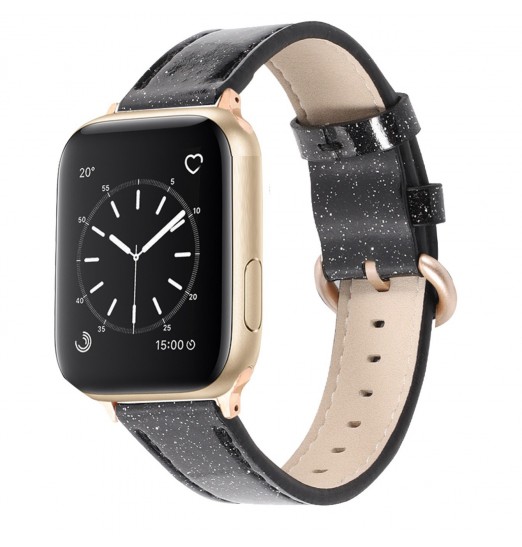 Bandas de cuero Bling Rose Gold compatibles con iwatch Se 7 6 5 4 3, sin reloj