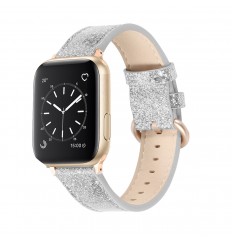 Bandas de cuero Bling Rose Gold compatibles con iwatch Se 7 6 5 4 3, sin reloj